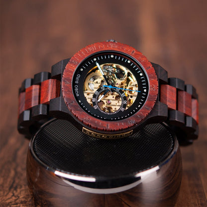 Mens Wooden Watches Luxury Mechanical Watch Lightweight Wood Band Timepieces