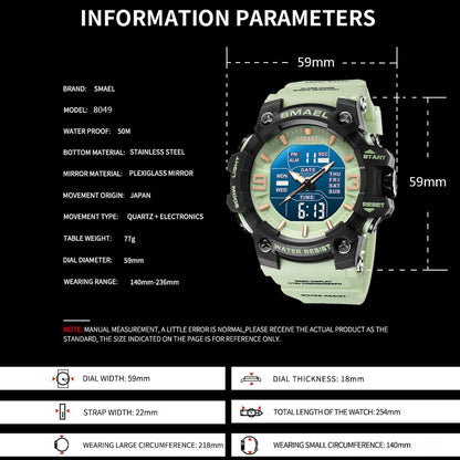 Men's Watches Sports Outdoor Waterproof Military Watch Date Multi Function Tactics LED Face Alarm Stopwatch
