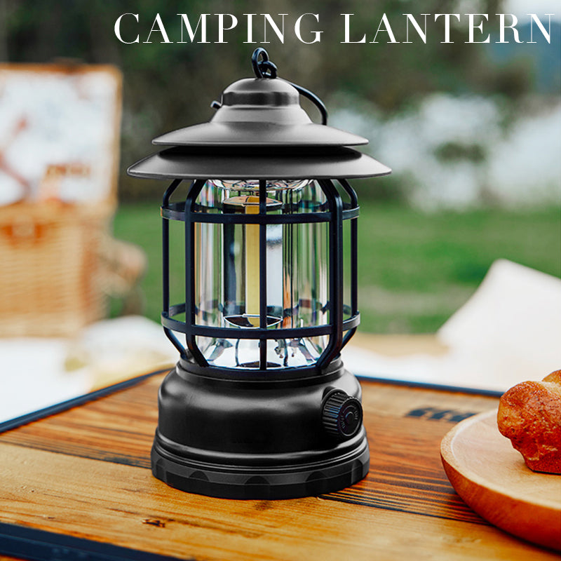 Vintage LED Camping Lanterns, USB Rechargeable Portable Flashlight Waterproof Survival Decorative Lights for Camping
