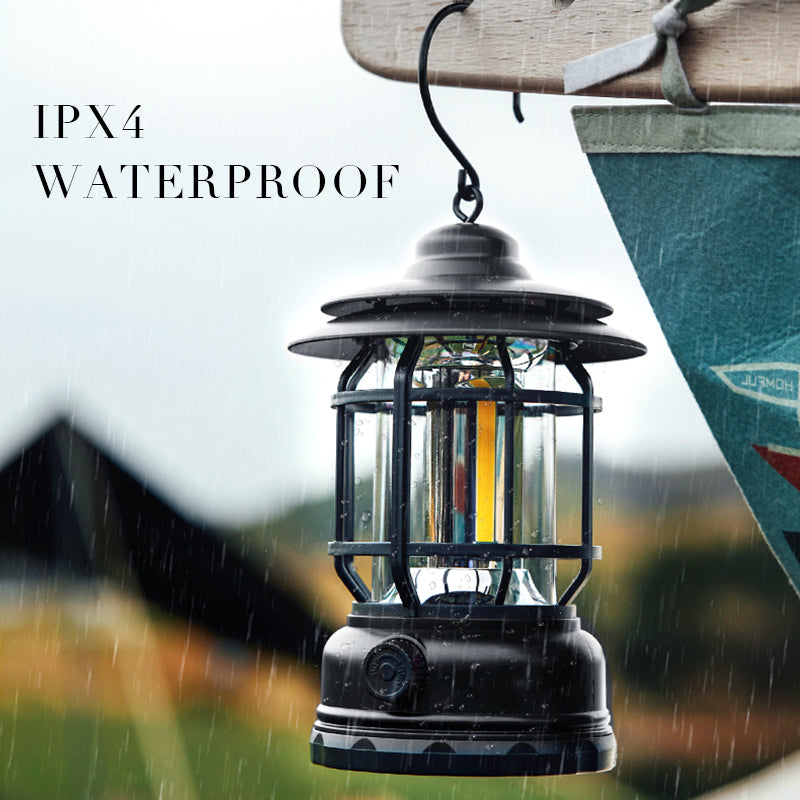 Vintage LED Camping Lanterns, USB Rechargeable Portable Flashlight Waterproof Survival Decorative Lights for Camping