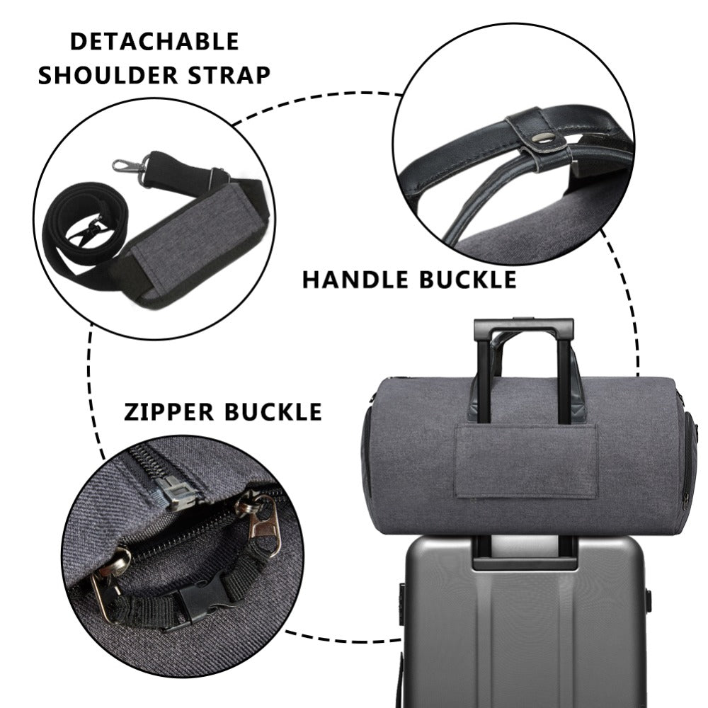 Convertible Garment Bag with Shoulder Strap, Carry on Garment Duffel Bag for Men Women - 2 in 1 Hanging Suitcase Suit Travel Bags