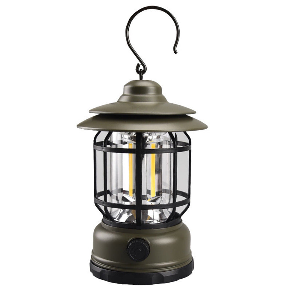Vintage LED Camping Lanterns, USB Rechargeable Portable Flashlight Waterproof Survival Decorative Lights for Camping